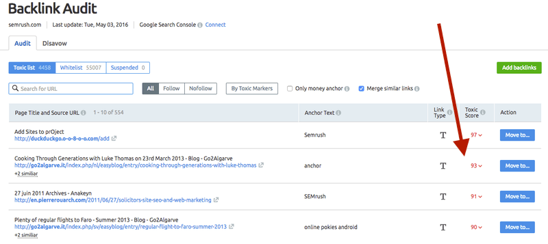 find toxic backlinks